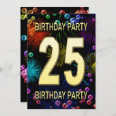 25e anniversaire Invitation fête feux d'artifice (Devant / Derrière)