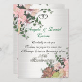 25e anniversaire Invitation Fleurs d'aquarelle (Devant / Derrière)