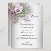 25e anniversaire Invitation pansies douces (Devant / Derrière)