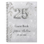 25e anniversaire mariage argent feuillage livre d' (Devant)