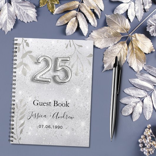 25e anniversaire mariage argent feuillage livre d'