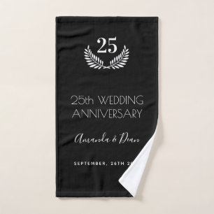 25e anniversaire mariage couronne blanche noire