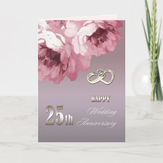 25e anniversaire Mariage d'argent Cartes de voeux (Devant)
