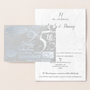 25e anniversaire Mariage d'argent Invitation Grey