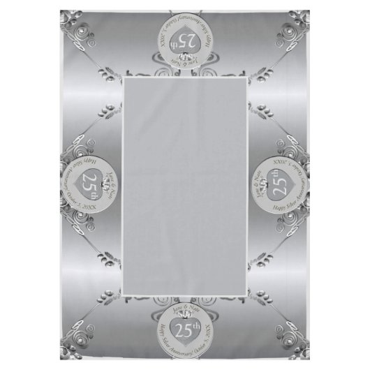 25e anniversaire Mariage d'argent Nappe (Devant)