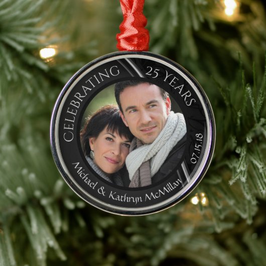 25e anniversaire Mariage d'argent ornement métalli (Arbre)