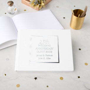 25e anniversaire Mariage d'argent simple stylisé