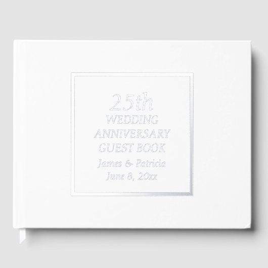 25e anniversaire Mariage d'argent simple stylisé (Recto)