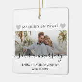 25e anniversaire Mariage ornement photo de Noël (Gauche)
