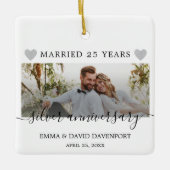 25e anniversaire Mariage ornement photo de Noël (Devant)