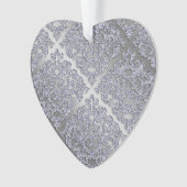 25e anniversaire Noël étincelant Argent Damas (devant)