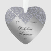 25e anniversaire Noël étincelant Argent Damas (dos)