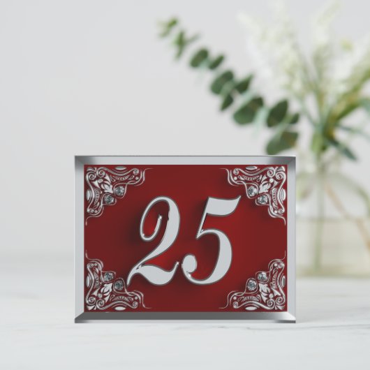 25e anniversaire Regal Silver Red Invitation (Debout devant)