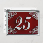25e anniversaire Regal Silver Red Invitation (Devant / Derrière)
