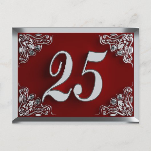 25e anniversaire Regal Silver Red Invitation (Devant)