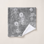 25e anniversaire sur mesure Gris floral (Gant de toilette)