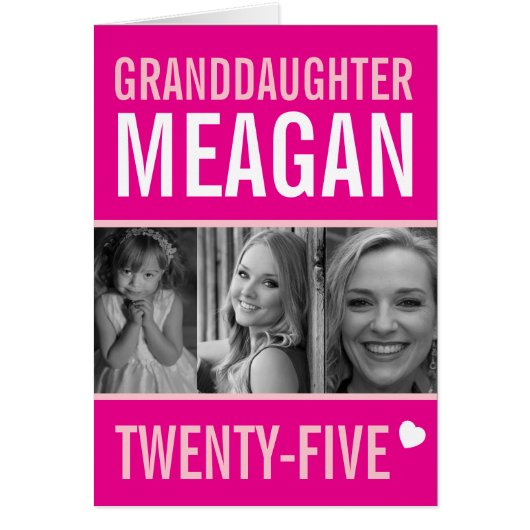 25e anniversaire trois photos petite-fille rose (Devant)