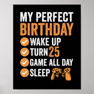 25e beurt 25 Mijn perfecte verjaardag gamen Poster