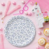 25e Birthday Blue/White Random Number Pattern Papieren Bordje (Feest)