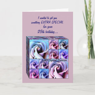 25e BIrthday Kaart - Rozen Cadeaubox - GRAPPIG