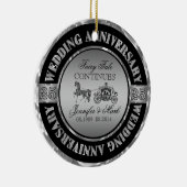 25e bruiloft Jubileum-bruiloft Paard en vervoer Keramisch Ornament (Rechts)