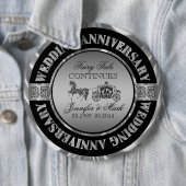 25e bruiloft Jubileum-bruiloft Paard en vervoer Ronde Button 6,0 Cm (In situ)
