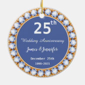 25e bruiloft Jubileum diamant Aangepaste namen Keramisch Ornament (Achterkant)