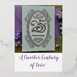 25e bruiloft Jubileum Folie Uitnodiging