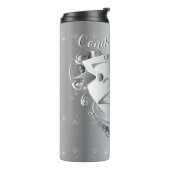 25e bruiloft Jubileum hart Thermosbeker (Gedraaid links)