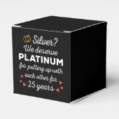 25e bruiloft Jubileum I - Silver Funny Couple Bedankdoosjes (Voorkant Zijde)