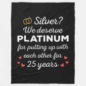25e bruiloft Jubileum I - Silver Funny Couple Fleece Deken (Voorkant)