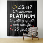 25e bruiloft Jubileum I - Silver Funny Couple Wandkleed (In situ)