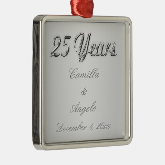 25e bruiloft Jubileum keepomwille Ornament (Rechts)