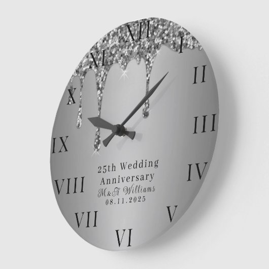 25e bruiloft Jubileum Modern Elegant Vijftigste Grote Klok (Hoek)