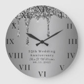 25e bruiloft Jubileum Modern Elegant Vijftigste Grote Klok (Voorkant)