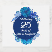 25e bruiloft Jubileum mousserende wijnfles Lab Sparkling Wijnetiket (Enkel label)