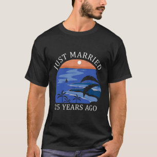 25e bruiloft Jubileum, net 25 jaar geleden getrouw T-shirt