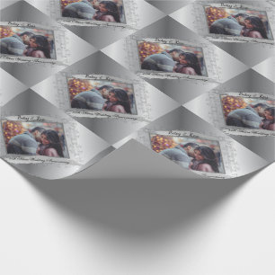 25e bruiloft Jubileum op maat foto Cadeaupapier