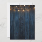 25e bruiloft Jubileum Rustiek Blauw String Lichten Kaart (Achterkant)