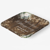 25e bruiloft Jubileum Rustieke String Lights Papieren Bordje (Gebogen)