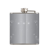 25e bruiloft Jubileum Silvery Heart Heupfles (Achterkant)