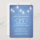 25e bruiloft Jubileum String Lights Kaart (Voorkant)