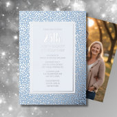 25e bruiloft Jubileum uitnodiging Zilver Blauw