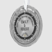 25e bruiloft Jubileum White Diamonds & Gold Ornament (voorkant)