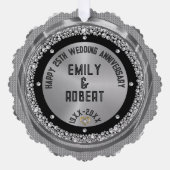 25e bruiloft Jubileum White Diamonds & Gold Ornament Kaart (Voorkant)