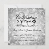 25e bruiloft Jubileum Winter Wonderland Silver Kaart (Voorkant)