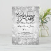 25e bruiloft Jubileum Winter Wonderland Silver Kaart (Staand voorkant)