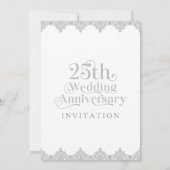 25e bruiloft Jubileum wit grijs typografie Kaart (Achterkant)