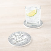 25e bruiloft Jubileum Zandsteen Onderzetter (Zijkant)