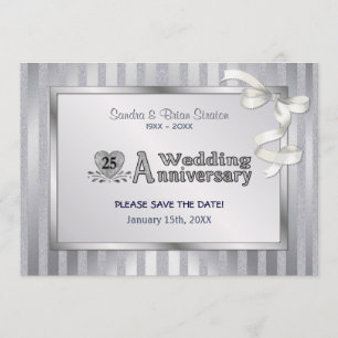 25e bruiloft Jubileum - Zilver Save The Date